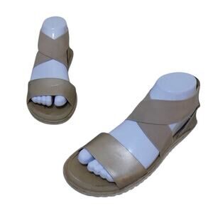 Sorel Sandal Women 6 Gold Ella‎ III Metallic Leather Summer Outdoor NL3202-204